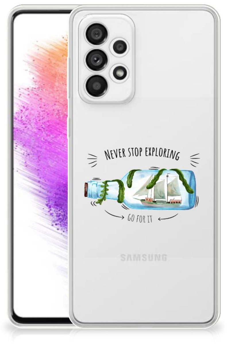 Samsung Galaxy A73 5G Telefoonhoesje met Naam Boho Bottle