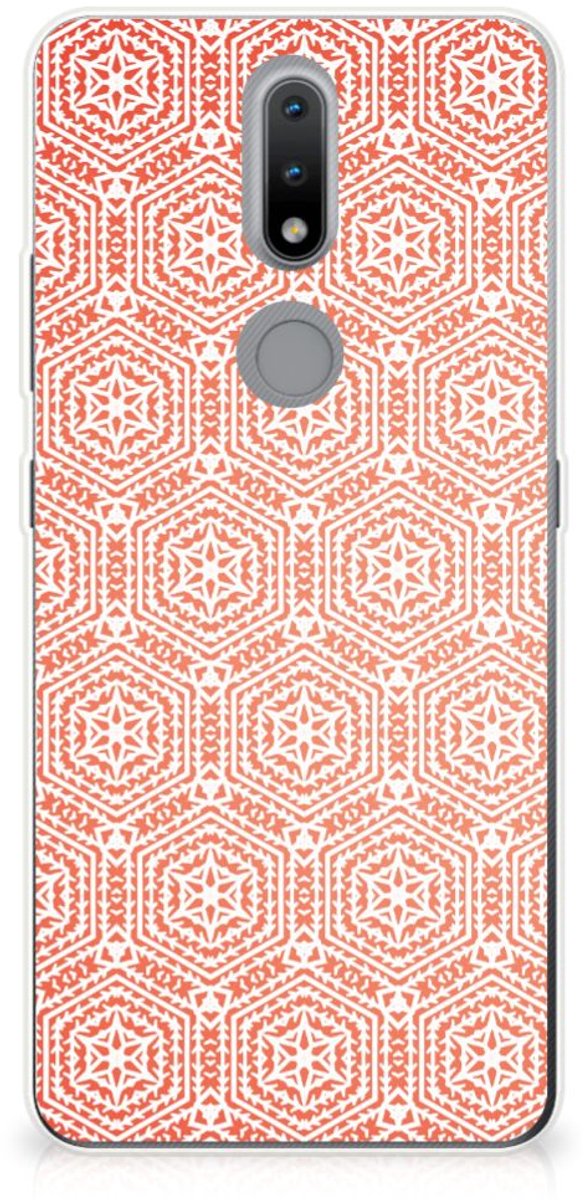 Back Cover voor Nokia 2.4 TPU bumper Pattern Orange