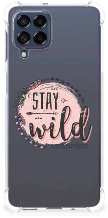 Coque pour téléphone Samsung Galaxy M53 Housse pour téléphone avec bordure transparente Boho Stay Wild