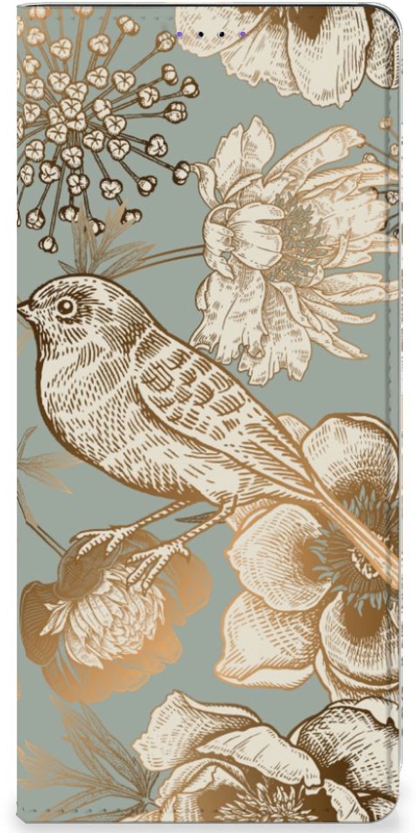 Smart Cover voor Samsung Galaxy A22 5G Vintage Bird Flowers