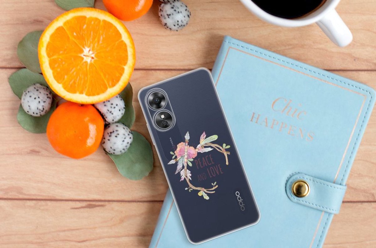 TPU Hoesje voor OPPO A17 Telefoonhoesje met Naam Boho Text