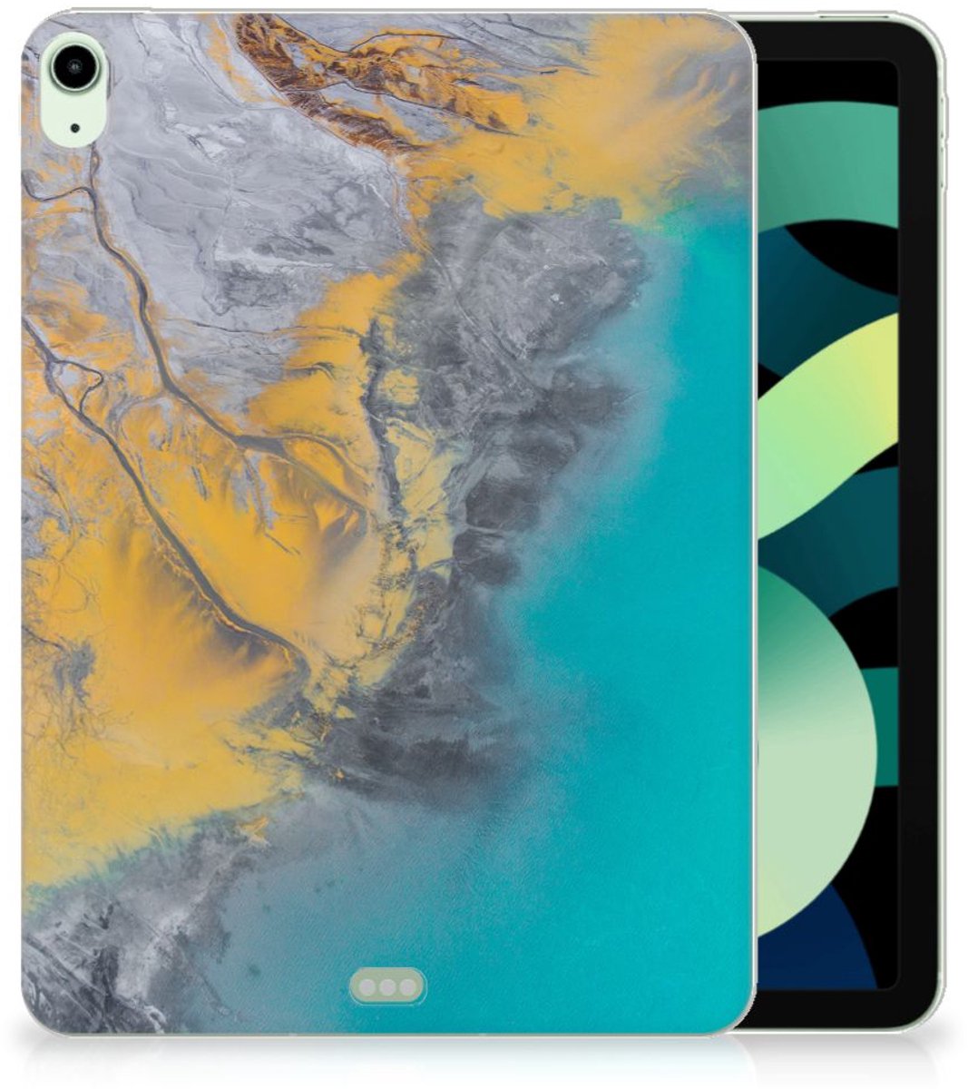 iPad Air (2020/2022) 10.9 inch Tablet Back Cover Marble Blue Gold