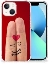 Coque hybride antichoc pour iPhone 13 Coque de téléphone solide avec bord transparent Love
