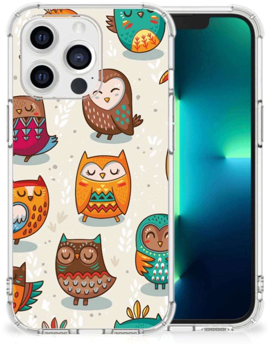 Apple iPhone 13 Pro Case Anti-shock Vrolijke Uilen