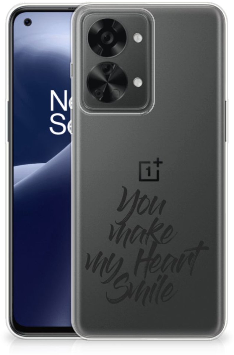 OnePlus Nord 2T Siliconen hoesje met naam Heart Smile