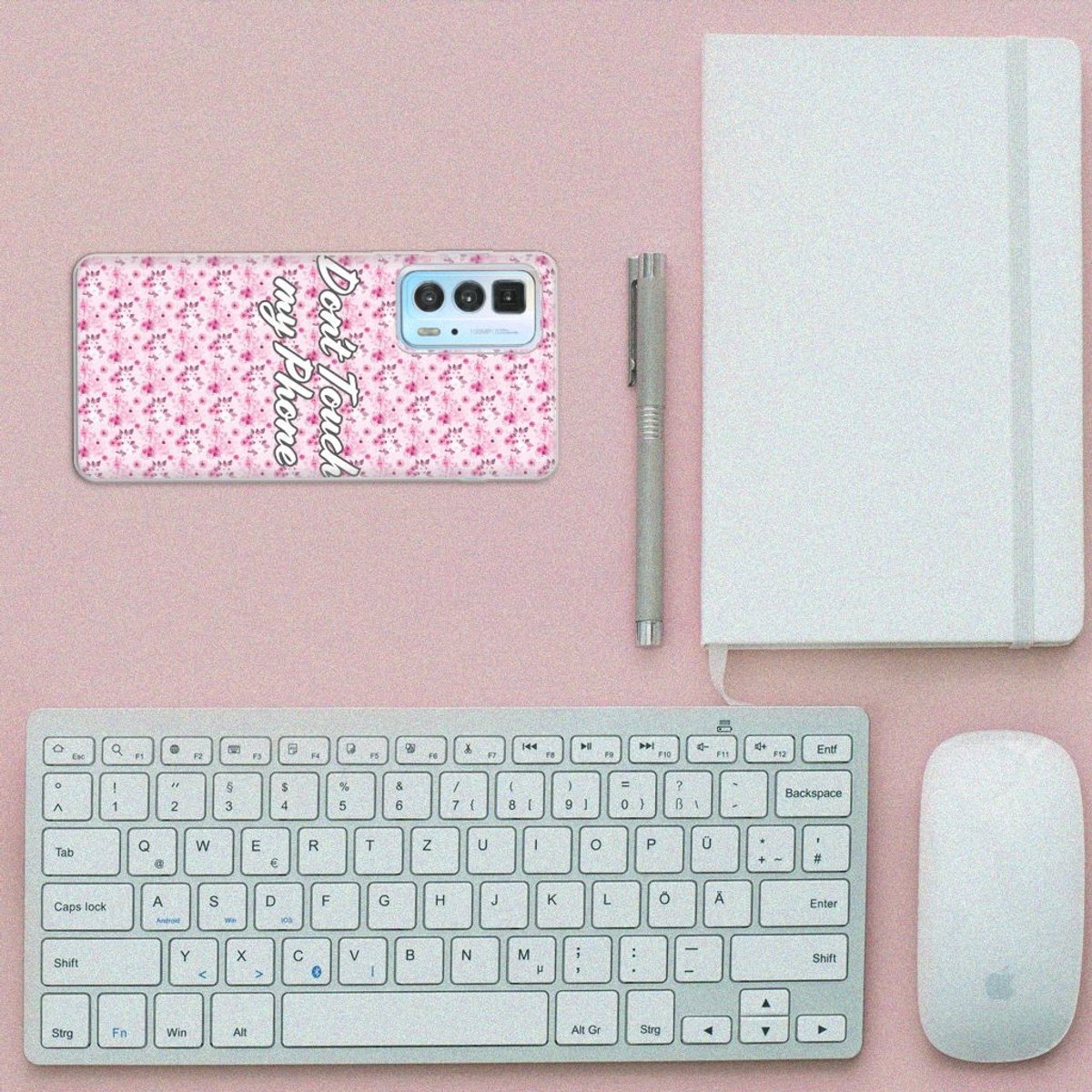 Motorola Edge 20 Pro Silicone-hoesje Flowers Pink DTMP