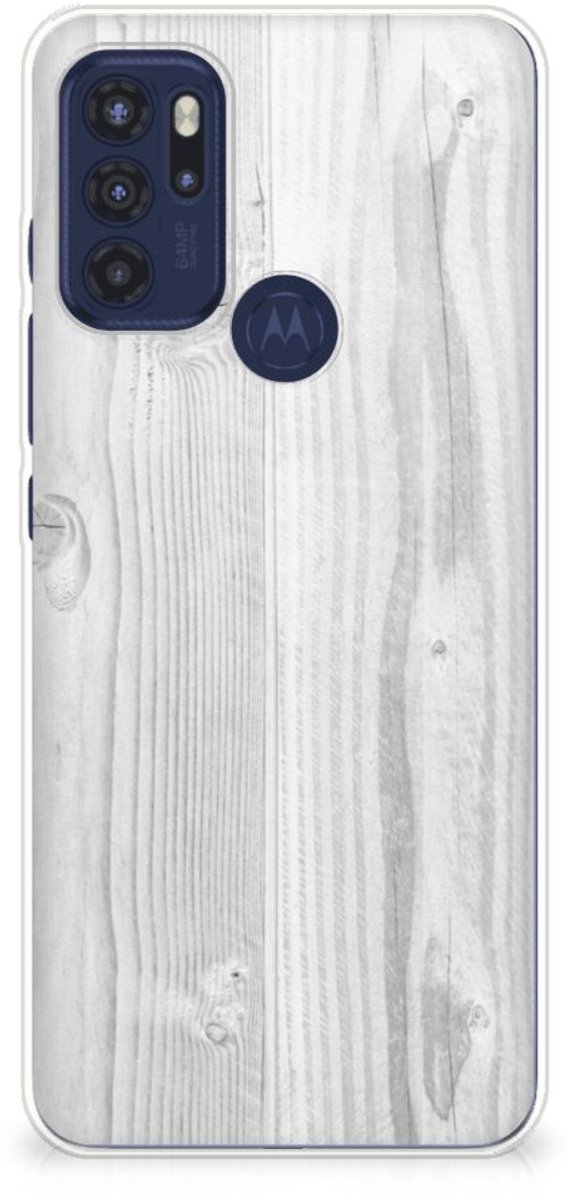 Motorola Moto G60s Bumper Hoesje White Wood