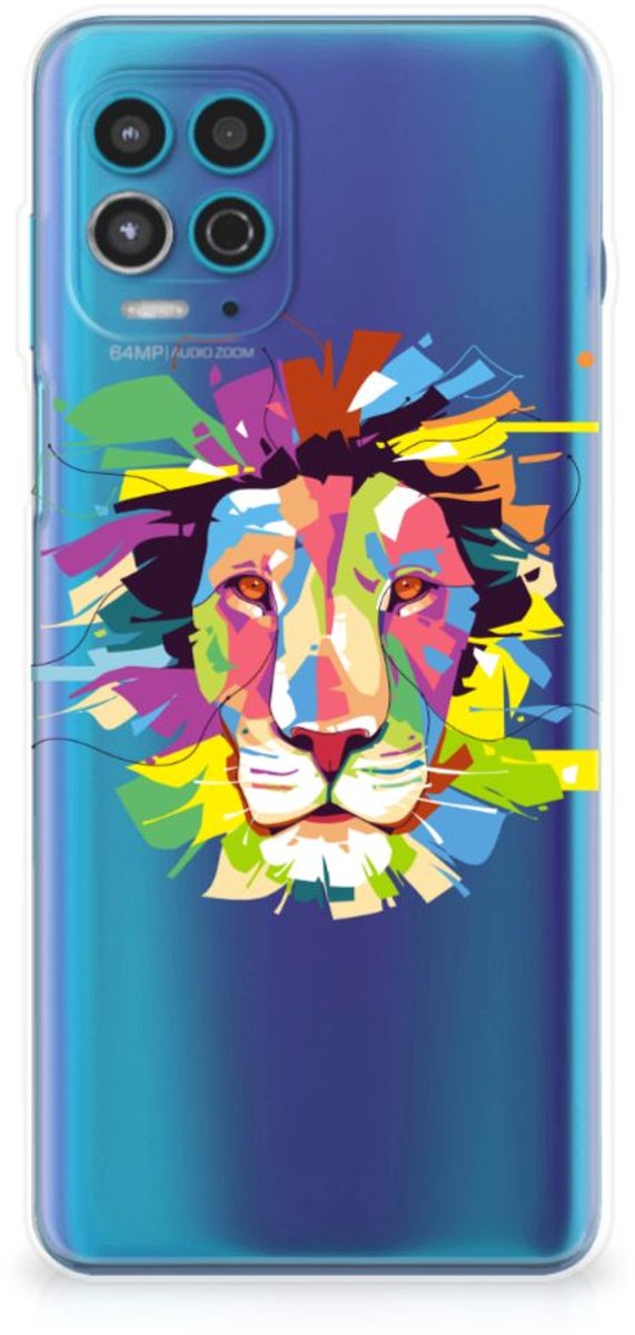 Motorola Moto G100 Telefoonhoesje met Naam Lion Color