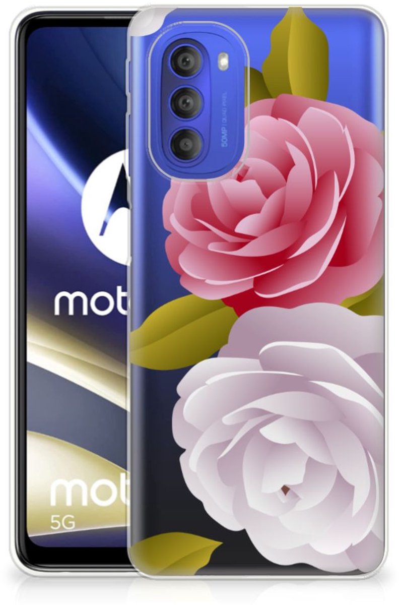 Back Cover voor Motorola Moto G51 5G TPU Case Roses
