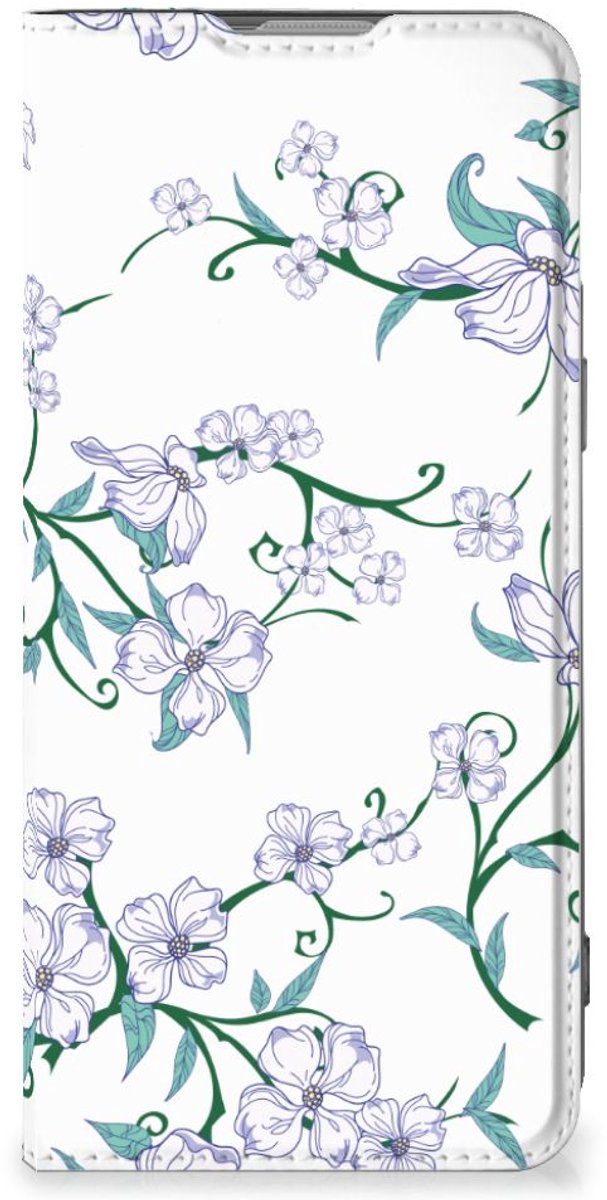 Standcase Hoesje voor OnePlus Nord 2T Uniek Smart Cover Blossom White