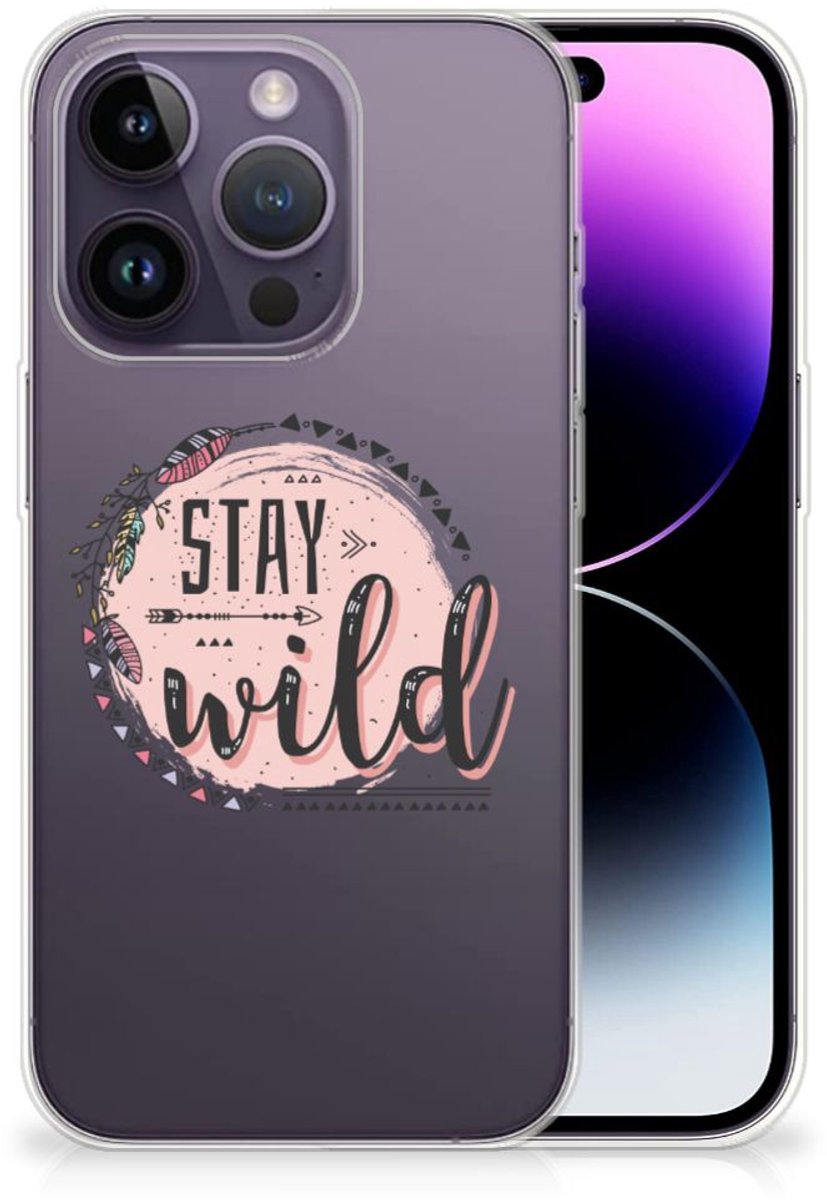 Apple iPhone 14 Pro Telefoonhoesje met Naam Boho Stay Wild