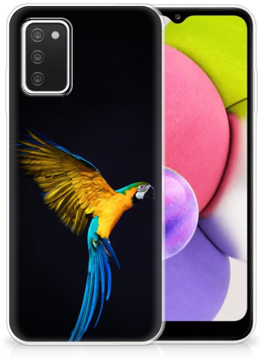 Samsung Galaxy A03S TPU Hoesje Papegaai
