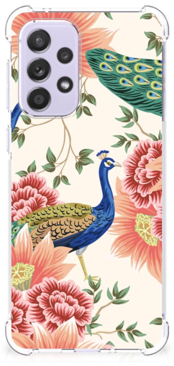 Case Anti-shock voor Samsung Galaxy A33 Pink Peacock