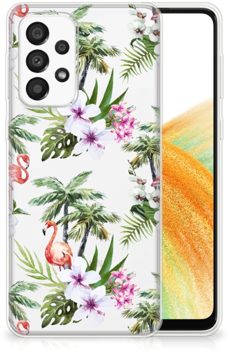 Samsung Galaxy A33 5G TPU Hoesje Flamingo Palms