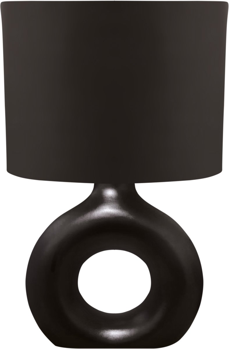 GOLF - Tafellamp - Nachtlamp - Textiel - Keramiek - Zwart - E14 Fitting