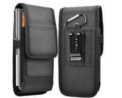 Cadorabo Mobielhoesje met riemclip geschikt voor HTC WILDFIRE S in ZWART - Praktisch beschermhoesje met karabijnhaak Case Cover met penhouder