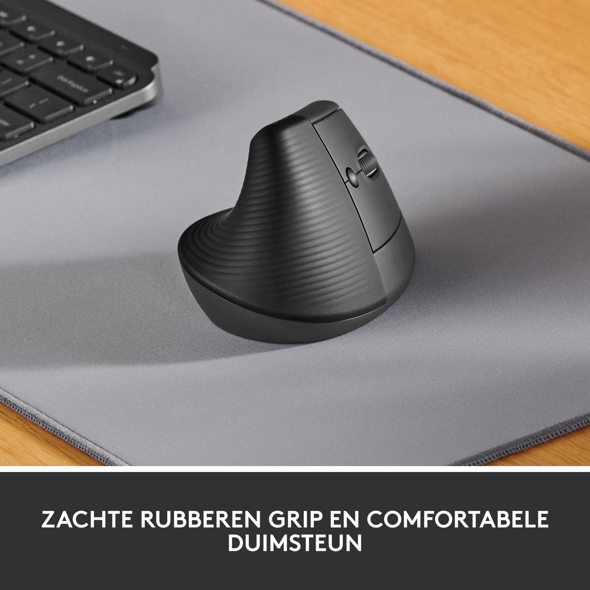 Logitech Lift - Verticale ergonomische muis - Draadloos - Rechtshandig - Donkergrijs thumbnail 2