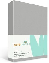 Pure'Cotton Hoeslaken 120x200 - tot 30 cm Hoekhoogte - 100% Katoen Jersey - Meer Kleuren - Strijkvrij - Lange Levensduur - Grijs