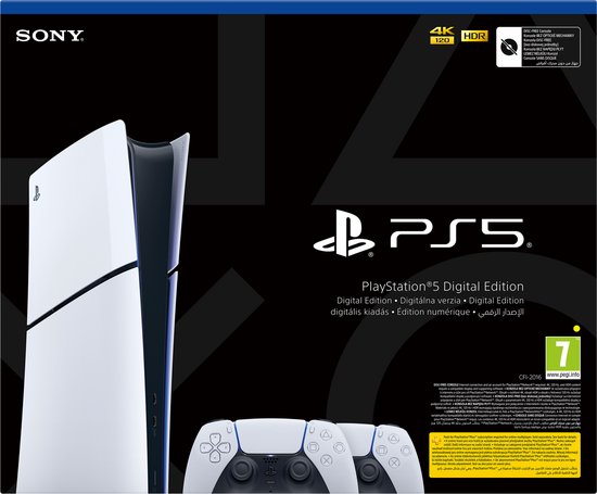 Sony Playstation 5 Slim, PlayStation 5, Noir, Blanc, 16384 Mo, GDDR6, 448 Go/s, AMD