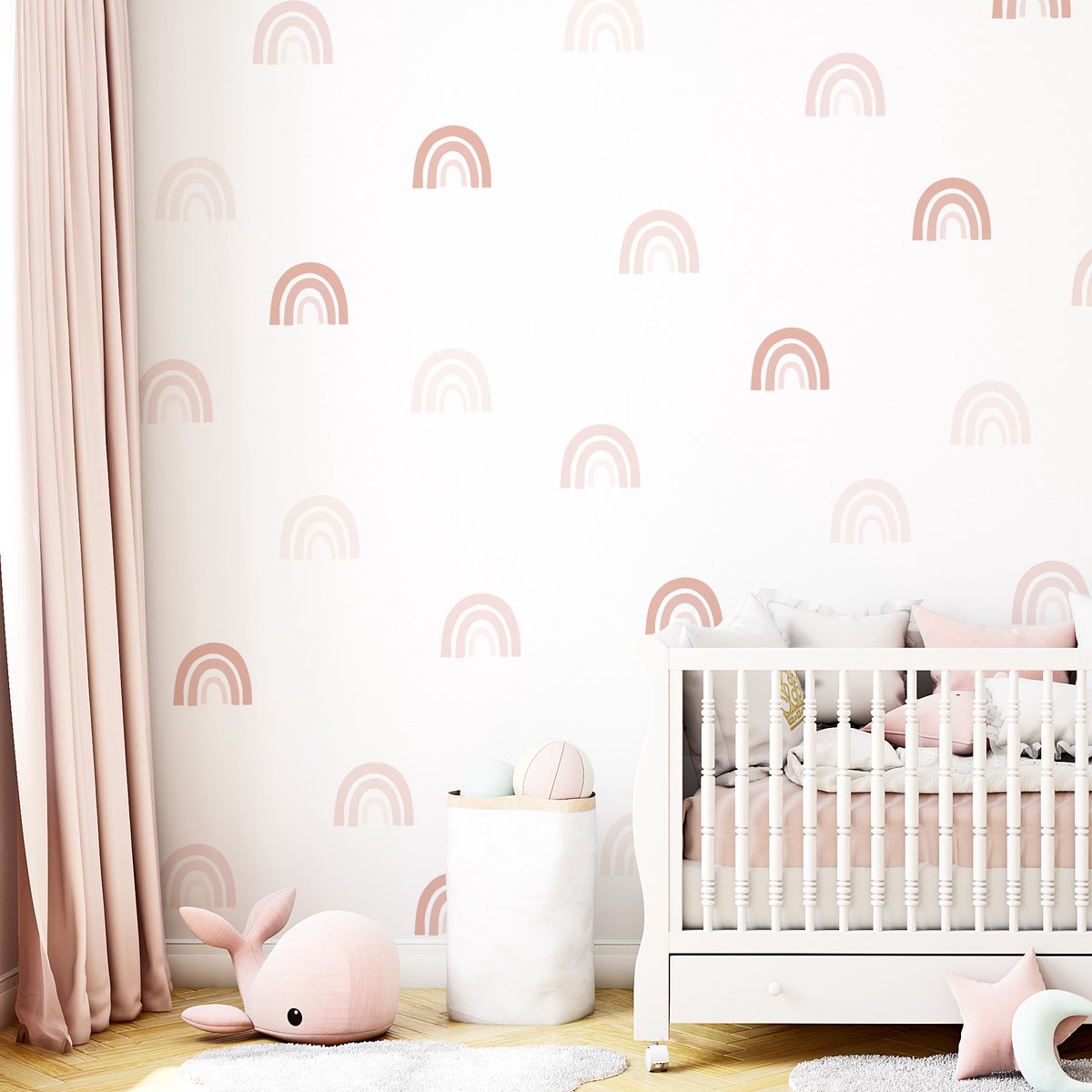 Decochic® - Muurstickers regenbogen - roze - babykamer - kinderkamer - muurdecoratie