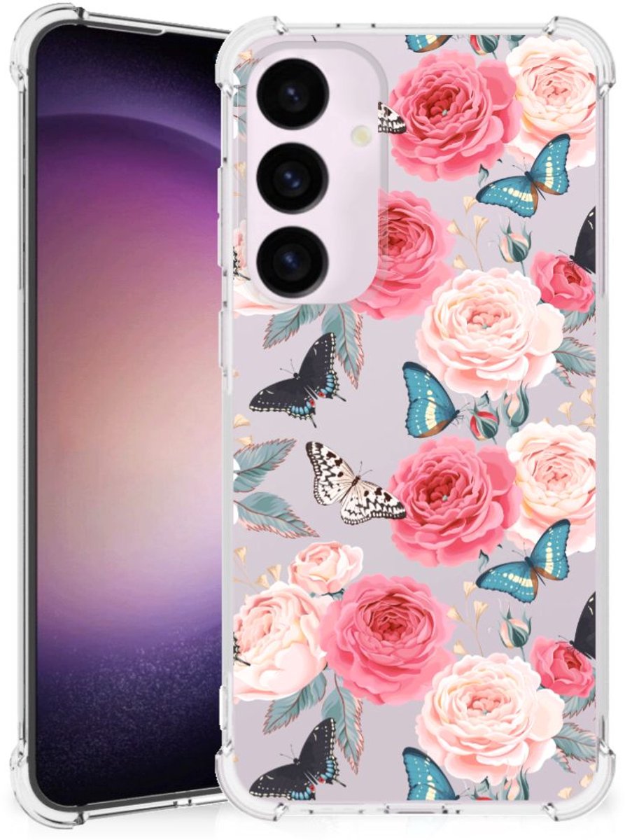 Back Cover voor Samsung Galaxy S24 Plus Case Butterfly Roses