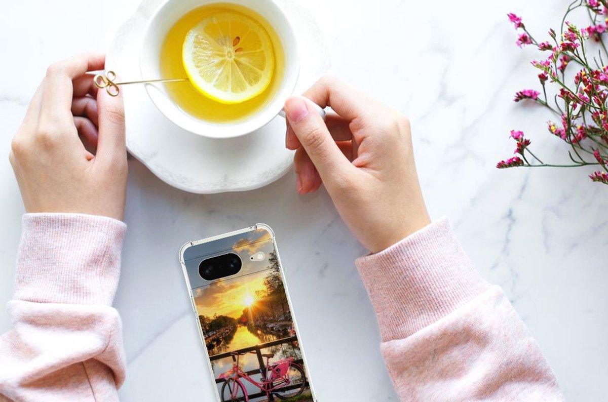 Google Pixel 8 Telefoonhoesje met valbescherming Amsterdamse Grachten