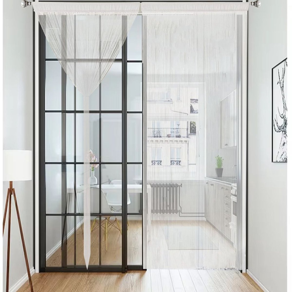 VELTRR® Deurgordijn Kralen - Macrame - Wit