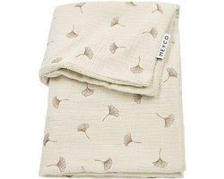 Meyco Baby Ginkgo wiegdeken - pre-washed hydrofiel - soft sand - 75x100cm - 1.5 TOG