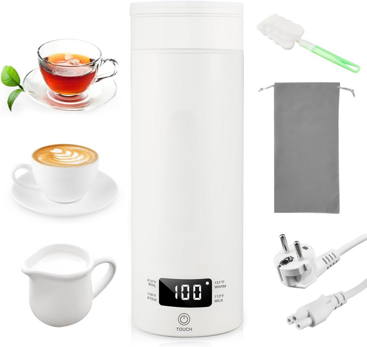 Mini Reiswaterkoker - 500ml - 220V - Compact & Efficiënt - 300W - Automatische Uitschakeling - Lichtgewicht & Handzaam - Duurzaam & Praktisch - Stijlvol & Krachtig - Ideaal Voor Op Reis