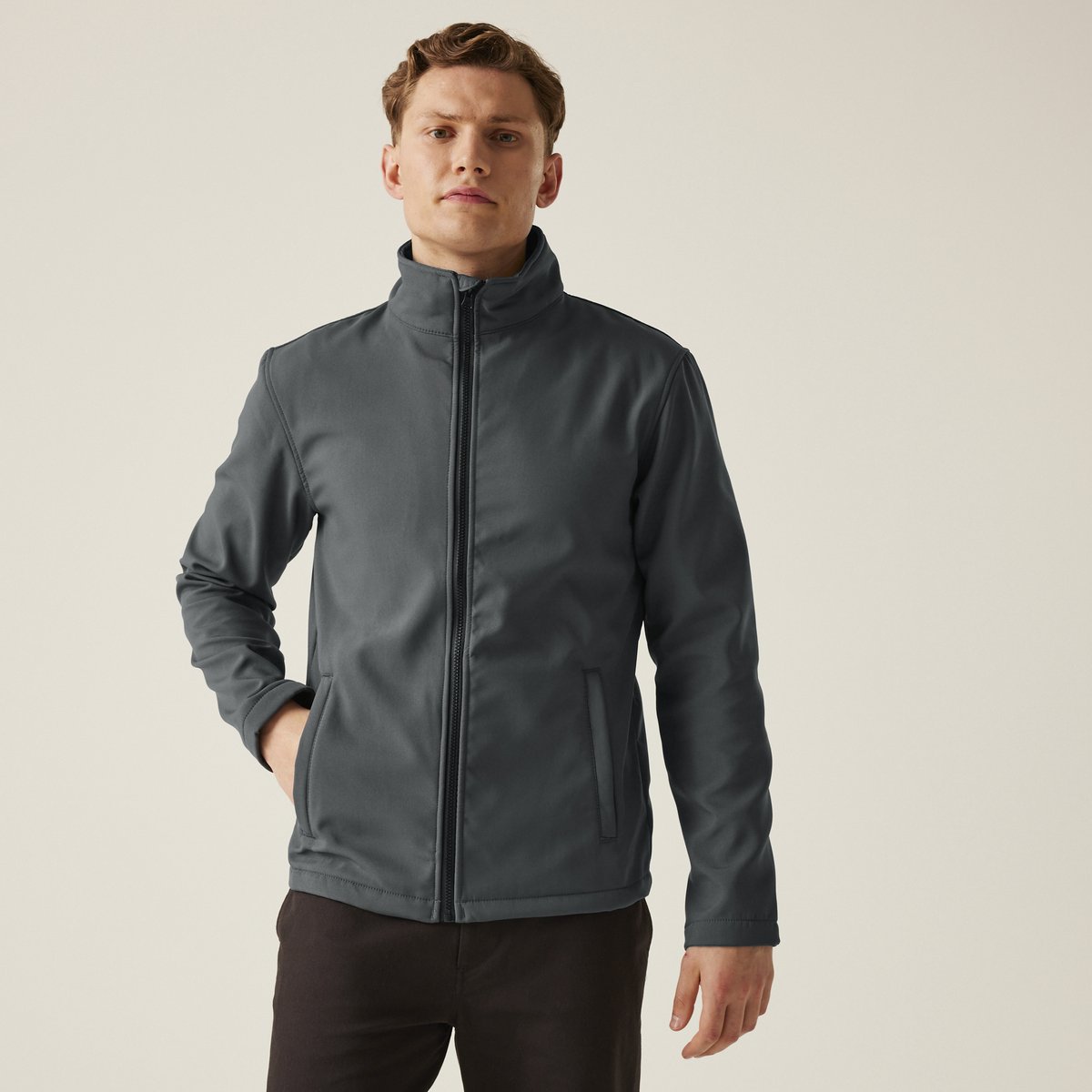 Jas Hiking Heren Waterdicht Ademend Grijs