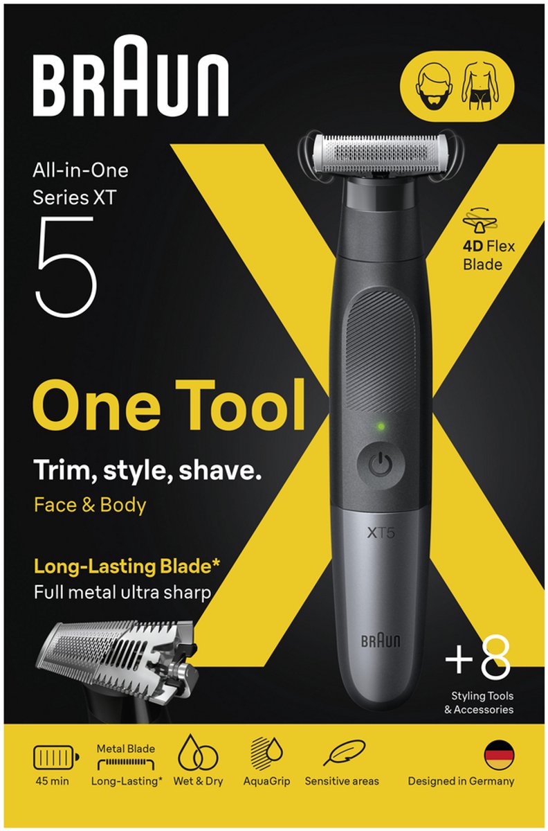 Braun All-in-One Series XT5 +8 Stylingtools - 4D Flex Scheerblad thumbnail 2
