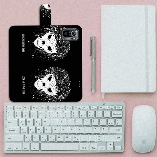 Étui Bookstyle Xiaomi Redmi Note 10S | 10 Coque de téléphone 4G avec texte Skull Hair