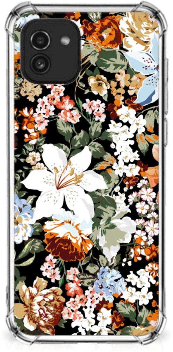 Case voor Samsung Galaxy A03 Dark Flowers