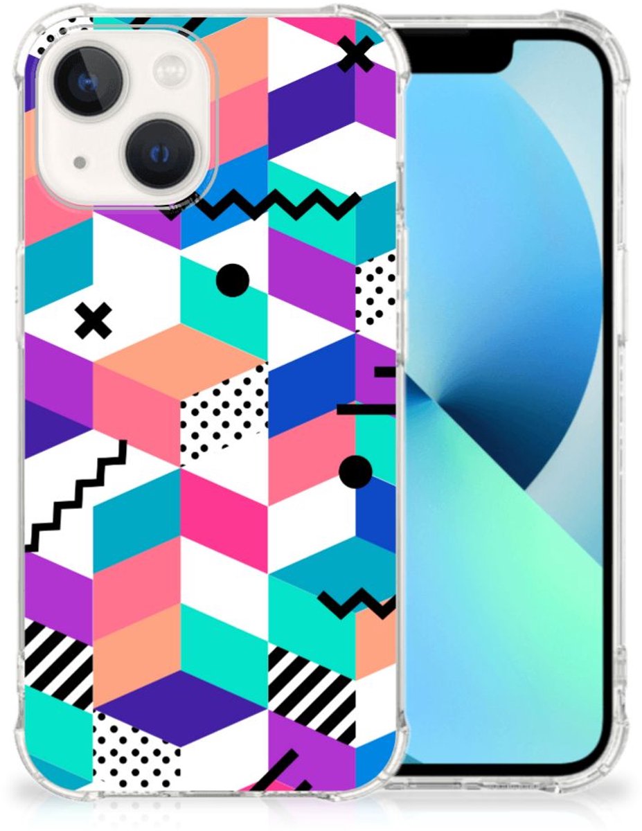 iPhone 13 Shockproof Case Blokken Kleurrijk
