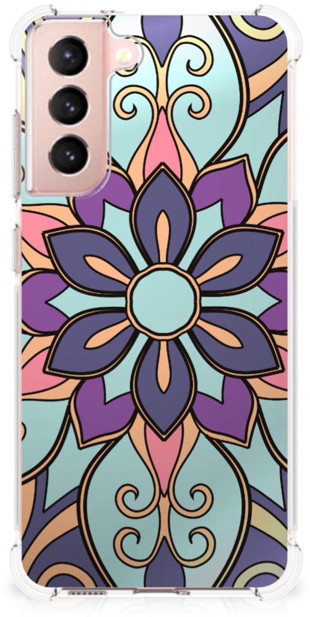 Samsung Galaxy S21 FE Case Purple Flower