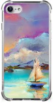 Coque pour téléphone portable iPhone SE 2022/2020 | Coque antichoc pour iPhone 8/7 avec botte à bord transparent