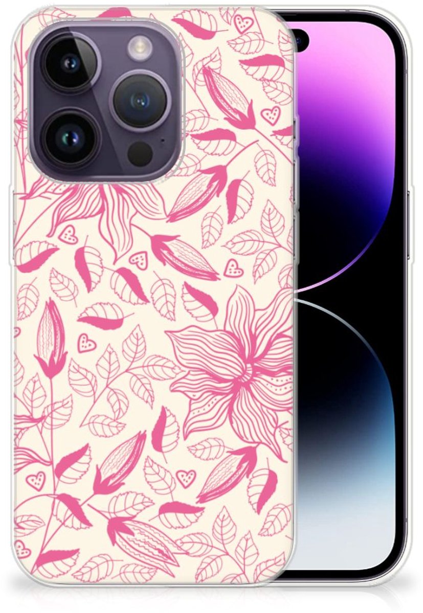 Apple iPhone 14 Pro TPU Case Pink Flowers
