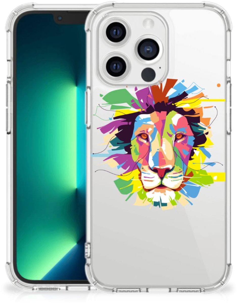 iPhone 13 Pro Max Stevig Bumper Hoesje Lion Color