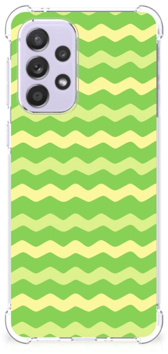 Samsung Galaxy A33 Doorzichtige Silicone Hoesje Waves Green