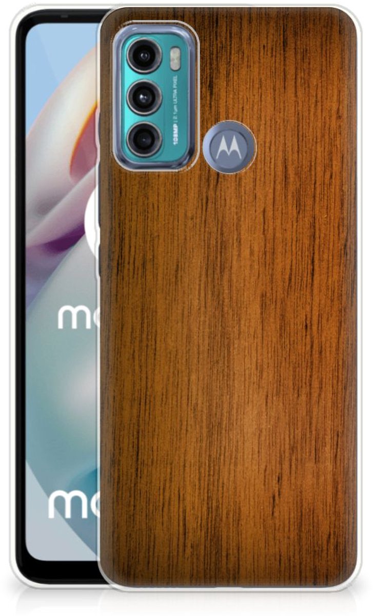 Motorola Moto G60 Bumper Hoesje Donker Hout