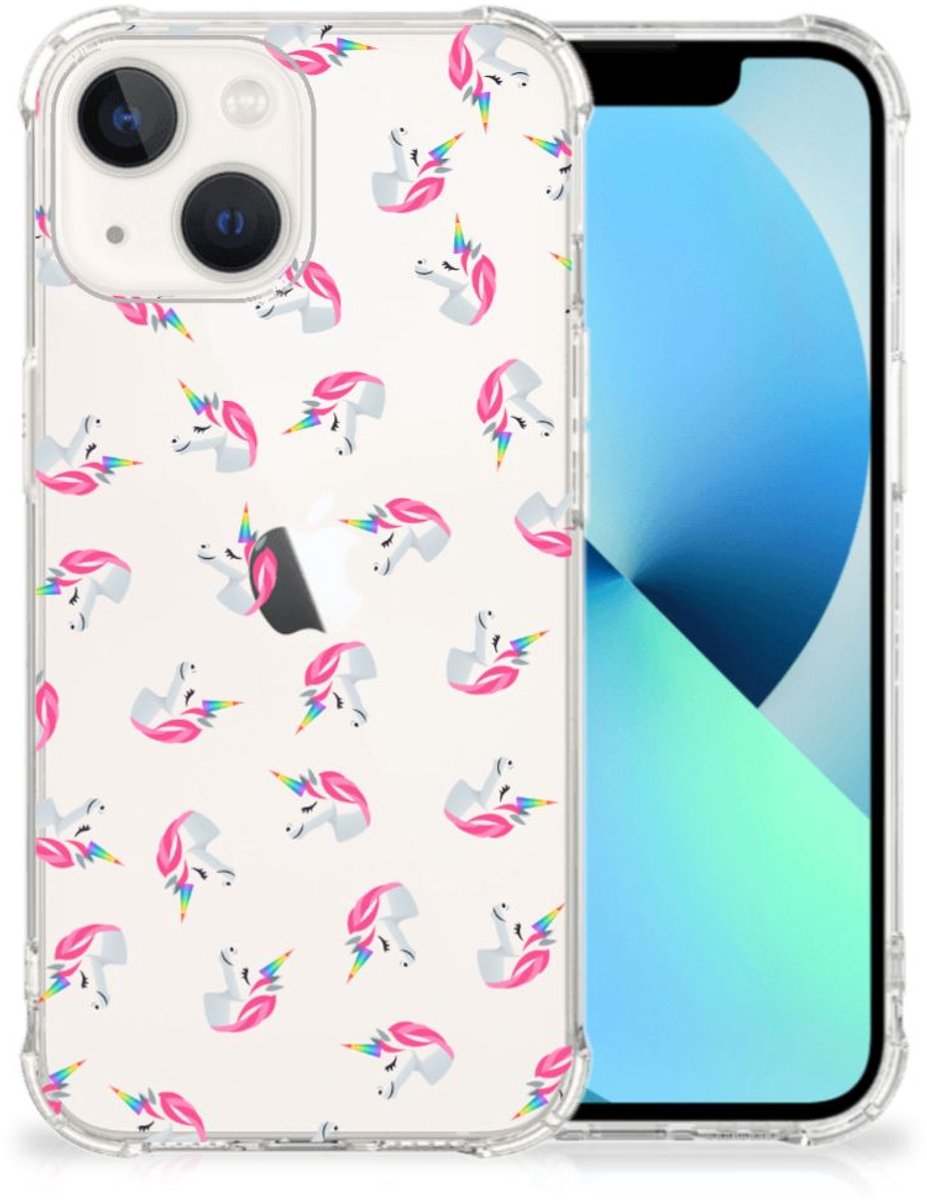 Doorzichtige Silicone Hoesje voor iPhone 13 Unicorns