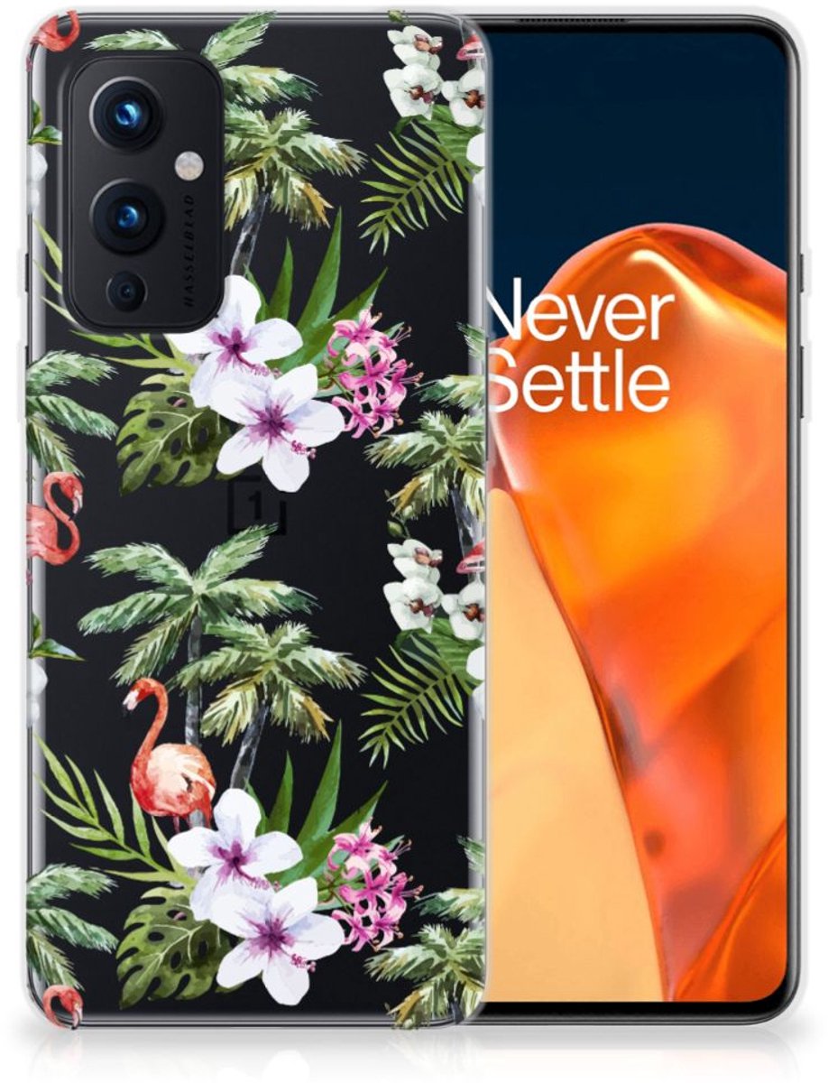 OnePlus 9 TPU Hoesje Flamingo Palms