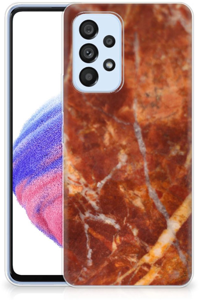 Samsung Galaxy A53 5G TPU Siliconen Hoesje Marmer Bruin