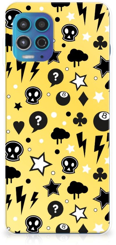 Coque pour Motorola Moto G100 Bumper Housse Etui Punk Yellow
