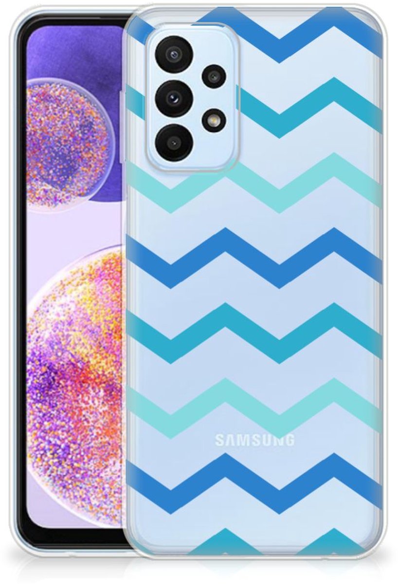 Samsung Galaxy A23 TPU bumper Zigzag Blauw