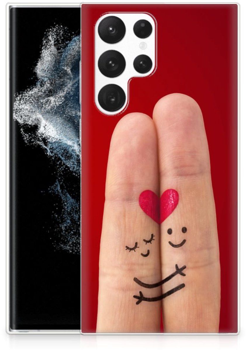 Samsung Galaxy S22 Ultra Silicone Back Cover Liefde - Origineel Romantisch Cadeau