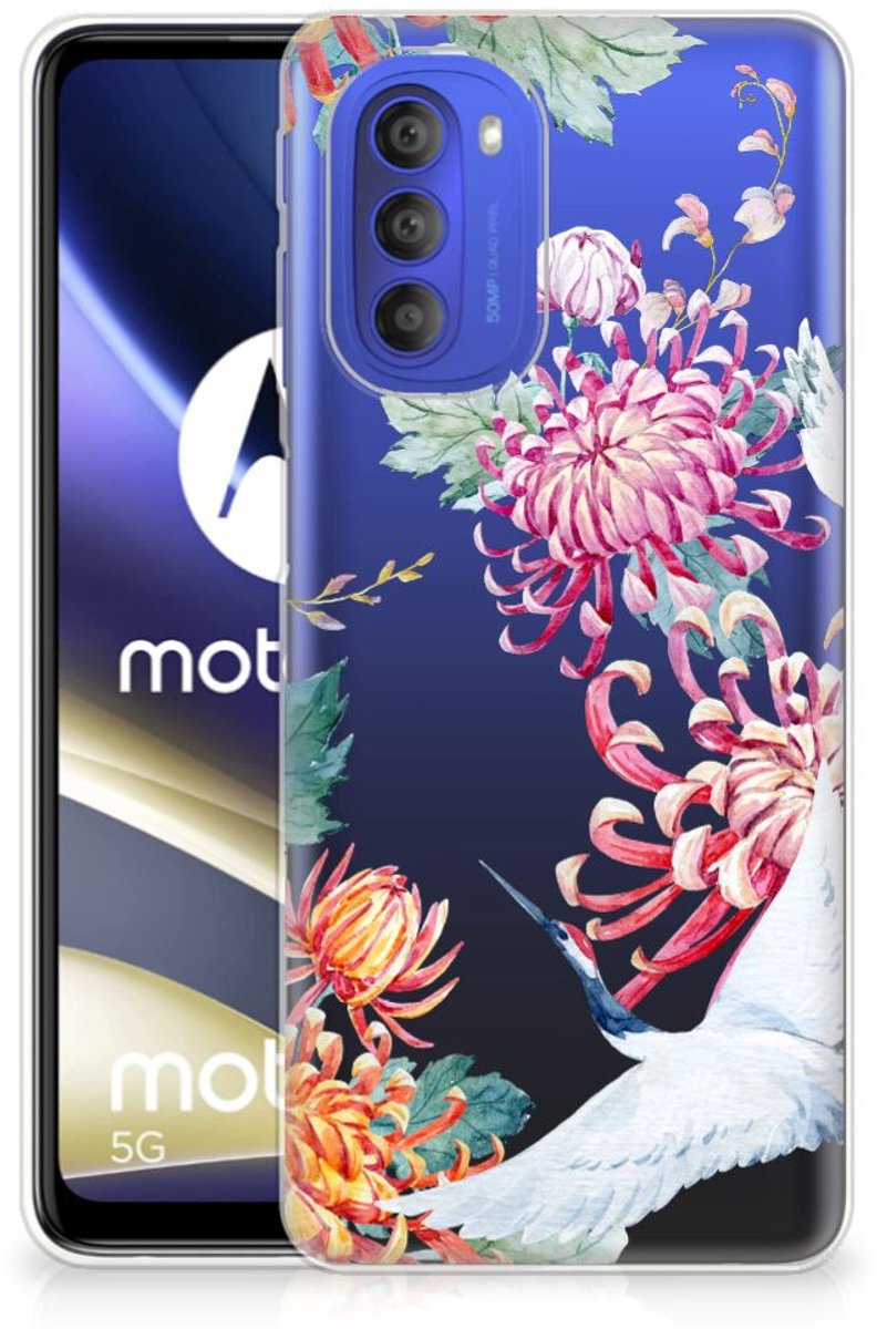Motorola Moto G51 5G TPU Hoesje Bird Flowers