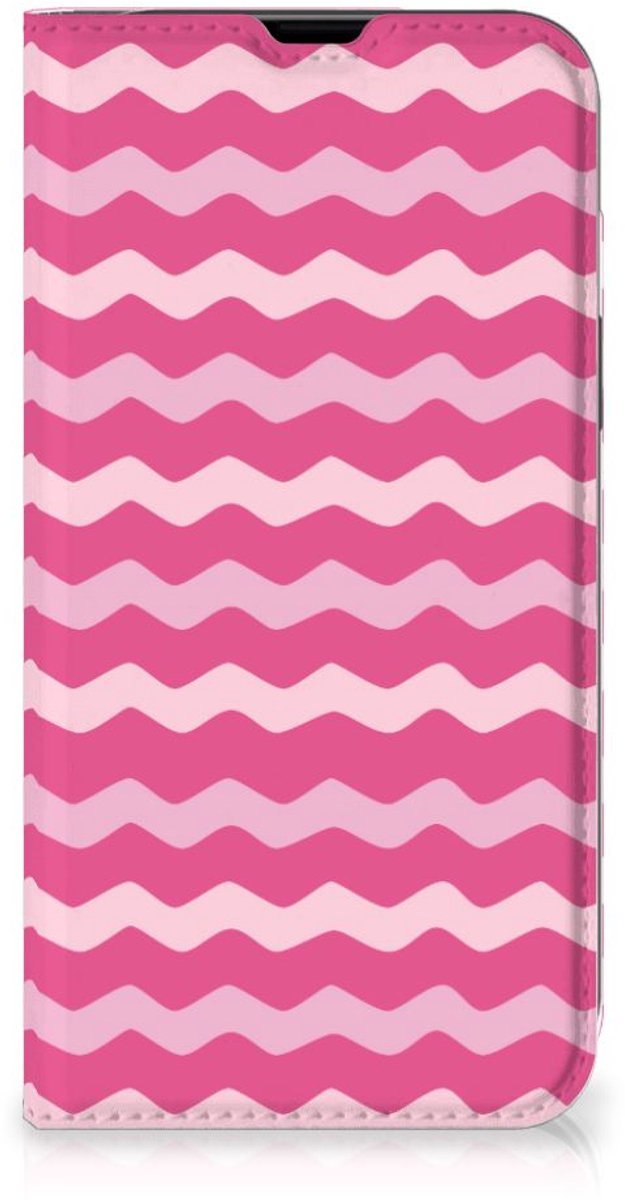 Book Case voor iPhone 13 Hoesje met Magneet Waves Pink