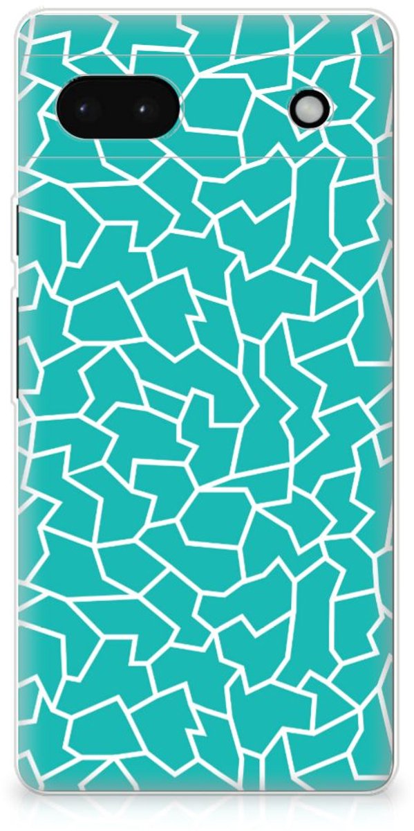 Google Pixel 6A Hoesje maken Cracks Blue