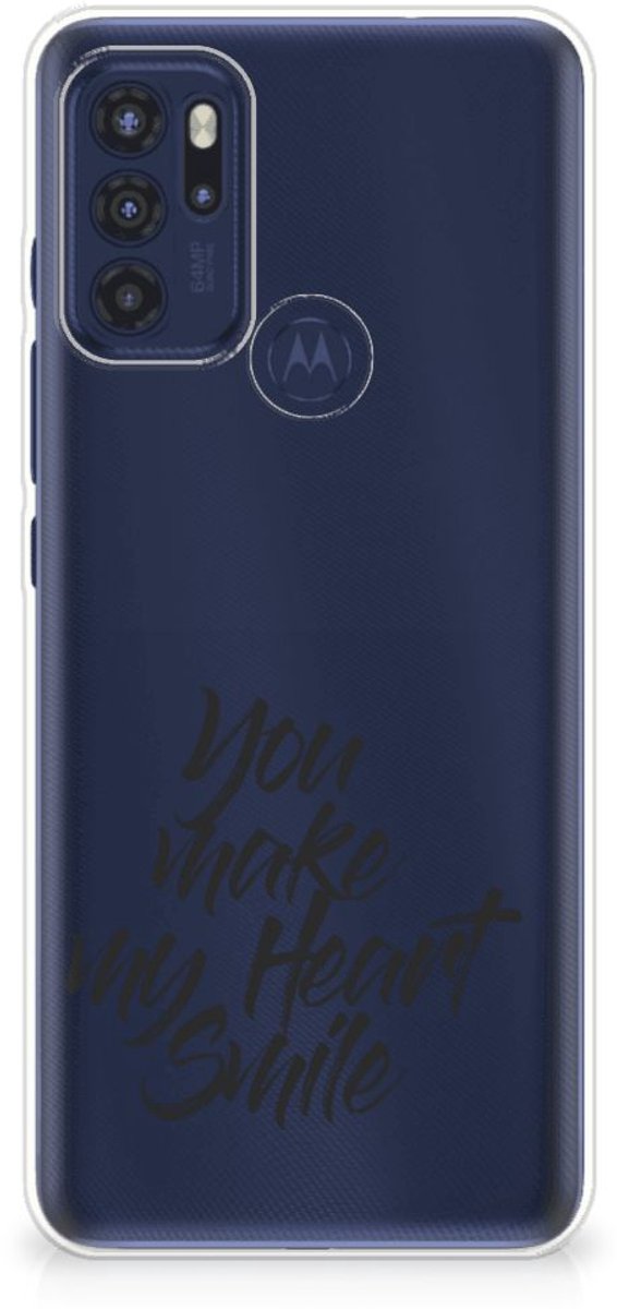 Motorola Moto G60s Siliconen hoesje met naam Heart Smile